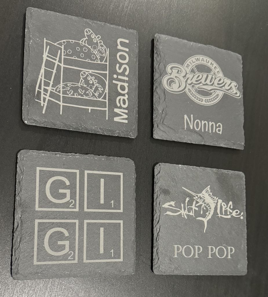 **Custom** Slate Coasters. (4-PACK)