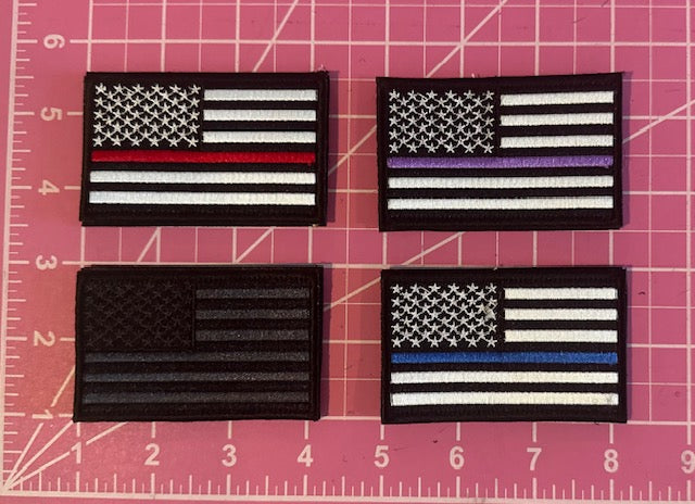 Velcro American Flag thin-line patches (SET)